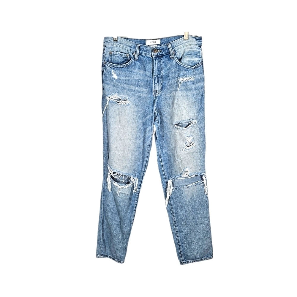 Pistola Distressed Rip Tear High Rise Jeans